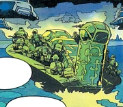 Sea Commandos riding on Amphibions during the Battle of Mon Calamari.
