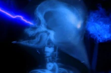 A close-up of Vader's skull and upper spine.