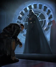 Kneeling before his Master.