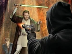 Obi-Wan and Anakin fighting Granta Omega on Korriban.
