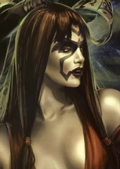 The Nightsister Silri with tattoos typical of her kind.