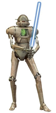 An Iron Knight; a Shard wearing a robotic body, serving the Jedi Order