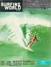 Midget Farrelly on the cover of Surfing World Magazine in 1963 SW.