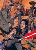 Halon (right) and other MI5 agents confront a SMERSH darksider.