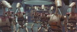 OOM Providence battle droids defend a Celestial.