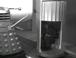 Ian hides inside the Dalek's bomb