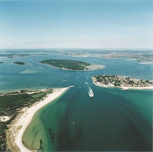 Poole Harbour at its deepest channel.