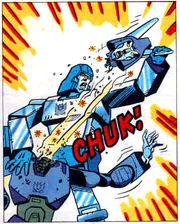 "Handles on your head are the latest thing," Unicron says to me.  "You'll look so trendy with head-handles."  Slaggin'-A.  Does this ever happen to Wreck-Gar?  Not that he'd care, I guess.