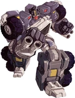 Optimus Prime (Powerlinx) during the years between the Unicron Battles and Energon.  He thinks if he's not red and blue, nobody will recognize him.