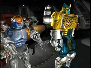 Rattrap admires his grasping forepaws while Cheetor flexes his pecs.