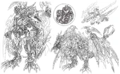 TM2 Megatron's control art. Look! Spark figure! Painful amounts of detail!