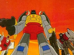 The Three Dinobots, immediately after accidentally killing the Invisible Swordsman.