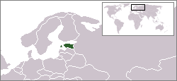 Map showing the location of Estonia.
