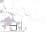 Map showing the location of Tuvalu.