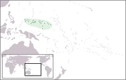 Map showing the location of the Federated States of Micronesia.