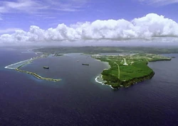 An aerial view of Apra, Guam.