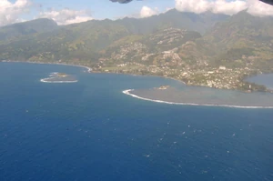 Aerial view of Papeete, Tahiti.