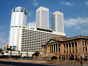 The skyline of the Fort area, Colombo, Sri Lanka