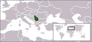 Map showing the location of Serbia.