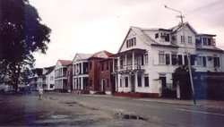 Colonial style houses at the 'Waterkant', Paramaribo, Suriname.