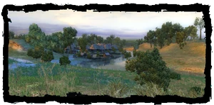 the village at sunset