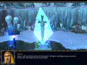 Prins Arthas finner runesverdet Frostmourne.