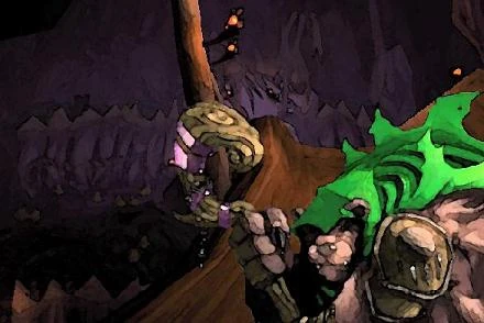 A Greenpaw shaman prepares to enter the portal to Darnassus