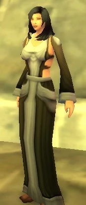 Human Female wearing a Brown Linen Robe