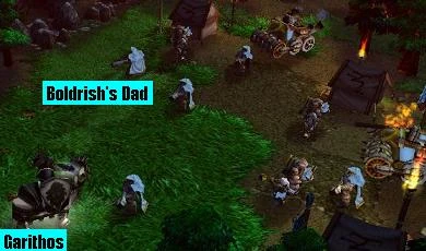 Boldrish's father is being verbally abused by Lord Garithos.
