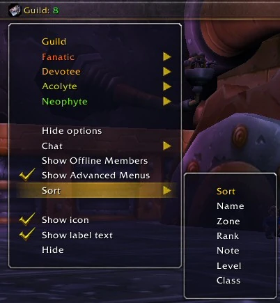TitanGuild right click menu