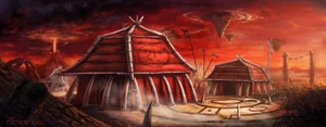 Concept art - Outland orc dwellings in Nagrand