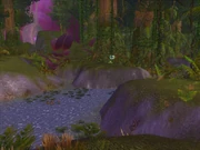 Just as Eco-Dome Midrealm, this eco-dome has a lake among the lush plants and trees.