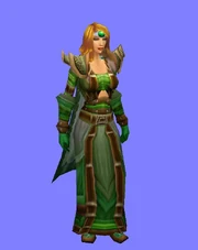Human female wearing the Elunarian collection.
