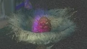One of the cursed eggs in a nest.