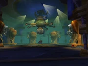 Mekigneer Thermaplug rules the fallen city of Gnomeregan from the Tinkers' Court