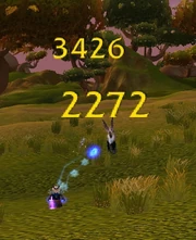 A devastating Frostbolt - Ice Lance combo crits twice on this frozen Talbuk with the aid of Shatter