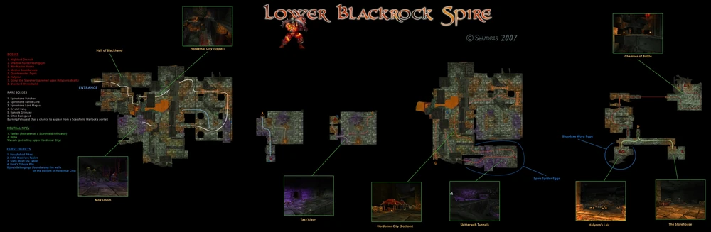 Detailed map/guide of the Lower Blackrock Spire.