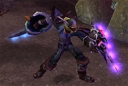 Hevarja in his battle stance.