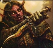 This dagger was the coveted blade of the false warchief, Rend Blackhand.Felstriker art from the WoW TCG.