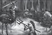 Nerubians fighting Murlocs