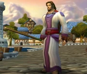 Perenus Darkmoore, as he appeared during his first few weeks studying Warlock magic. He has chosen to hide his Dalaran Robes to help disguise himself to more easily practice the dark arts.