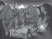 Thrall and Grom facing Mannoroth