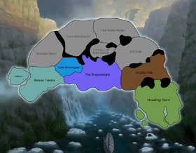 Current planned layout of zones in Northrend as shown at Blizzcon 2007