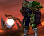 A Warrior wielding the Honed Voidaxe