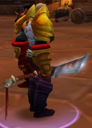 A Paladin wielding the Blackhand Doomsaw