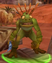Zas'Tysh wearing the Murloc Coustume