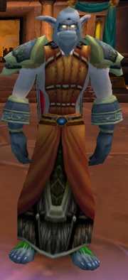 Male night elf wearing the Flamestrider Robes