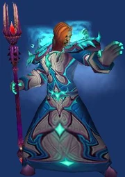 Human male with the Blessed Qiraji Acolyte Staff