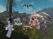 Tyrande's party fighting endless undead
