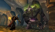 Plague Eruptor fighting a Death Knight in Howling Fjord